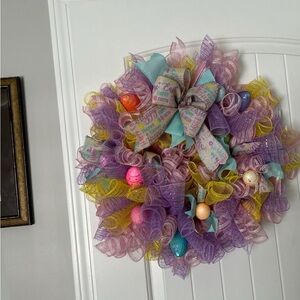 Colorful Easter Wreath with Bow